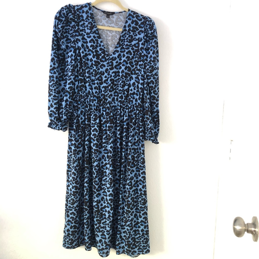 Blue leopard Banana Republic Factory Dress Small